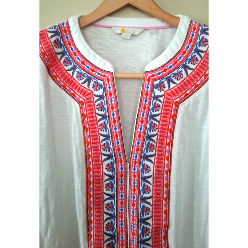 Boden | Embroidered V-Parth Boho Top Blouse - Picture 8 of 16